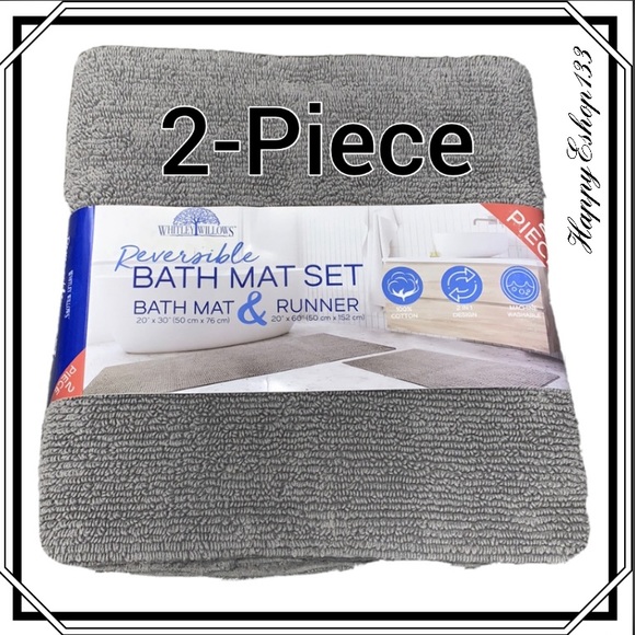 Whitley Willows Bath Whitley Willows Bath Mat Runner Set Reversible